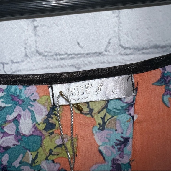 Julia B Orange, blue & purple floral long dress size S - Picture 7 of 11